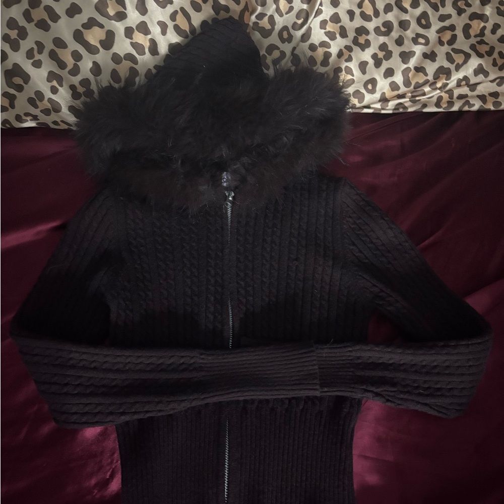 Black Hooded Women's Sweater